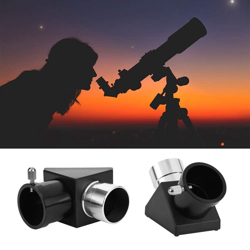 Diagonal Mirror,1.25inch 90 Degree Diagonal Adapter Erecting Image Positive Prism Optic Mirror for Telescope Eyepiece