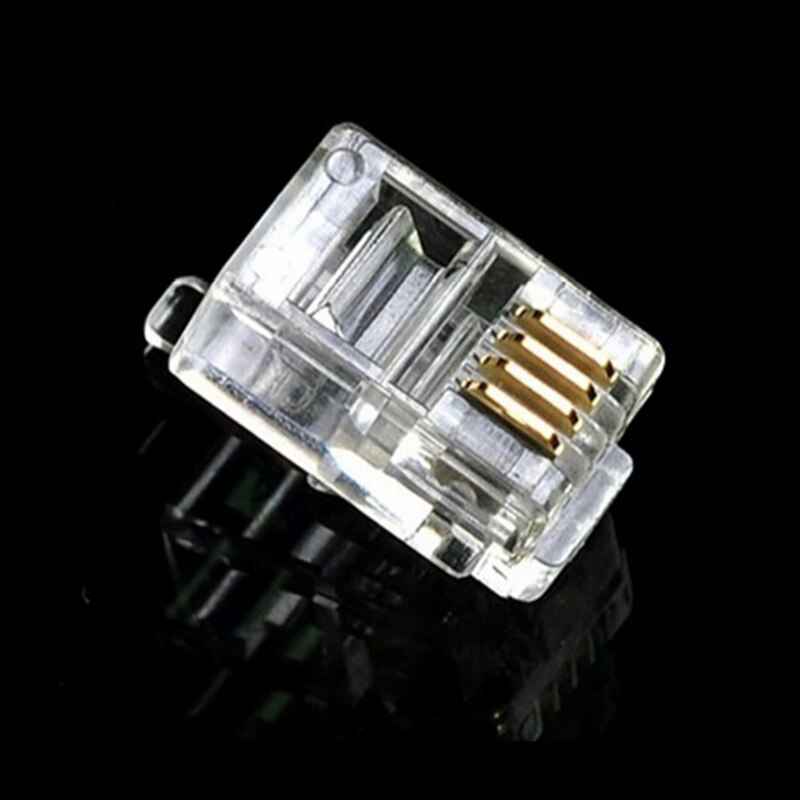 100 Stuks Crystal Head RJ11 4P4C Modulaire Plug Ve... – Grandado