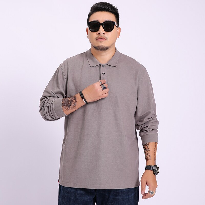 Plus size 5xl 6xl 7xl 8xl forårs business polo shirt herre langærmede mandlige poloer casual polo homme