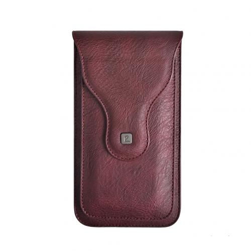 unisex PU praktisch Gürtel Tasche Braun Schwarz Wein verrotten Kasten 2 Pouchs Stil Gürtel Clip Halfter fallen Freien: Wein rot