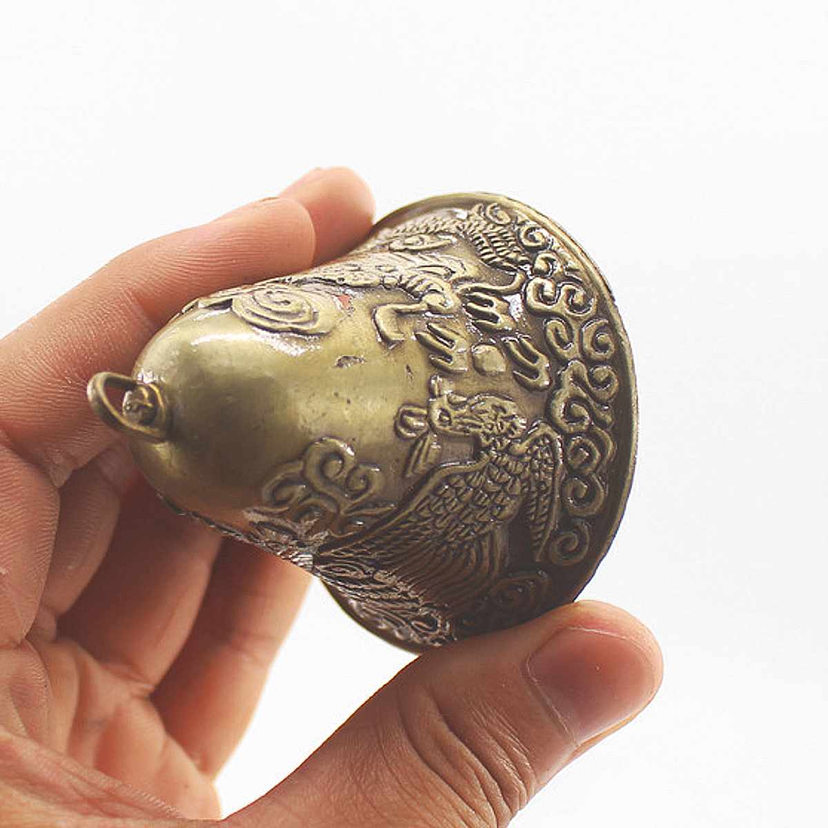 1 piezas caballo vaca de pastoreo de ovejas campanas de cobre grande engrosada ganado ovejas antiguas campanas de prevenir la pérdida de aleación de Zinc las campanas