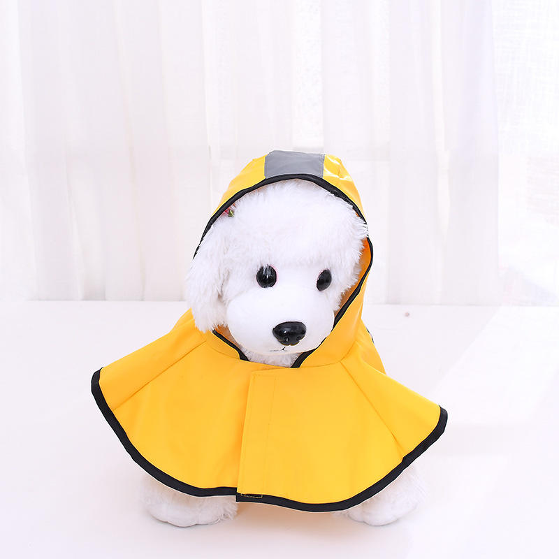 Hundeklær bamse regnfrakk vanntett poncho kappe stor kjæledyr gul regnfrakk grå reflekterende stripe klærjakke medium stor