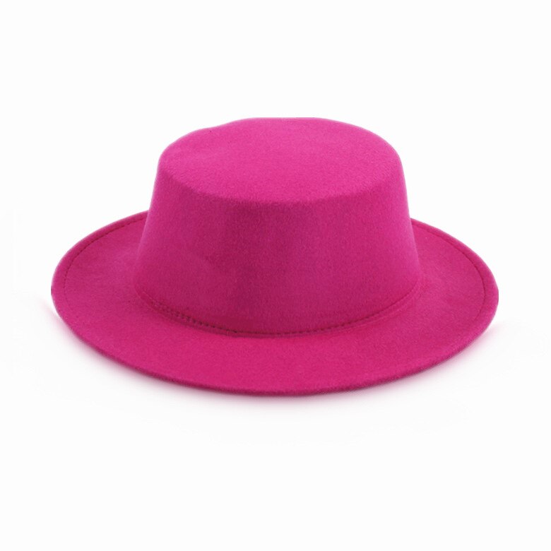 Children Kids Top Fedoras Hat Felt Vintage Gentleman Bucket Hat Wedding Party Festival Caps Craft 18colors Cosplay Costume: rosy