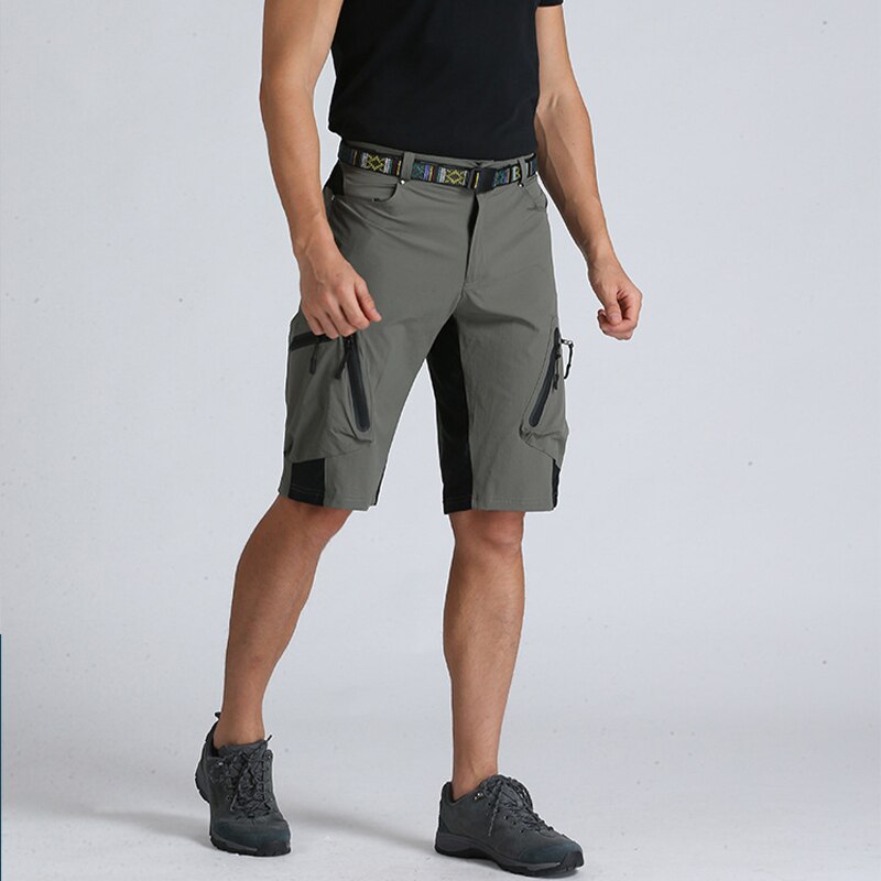 Pantalones cortos de senderismo transpirables de secado rápido para hombre, Shorts deportivos de Color sólido para montar al aire libre, escalada, Camping