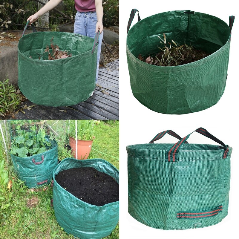 63 Gallon Large Garden Plant Grow Bag Heavy Duty Reusable DIY Planting Waste Bags Leaf Trash Can Container