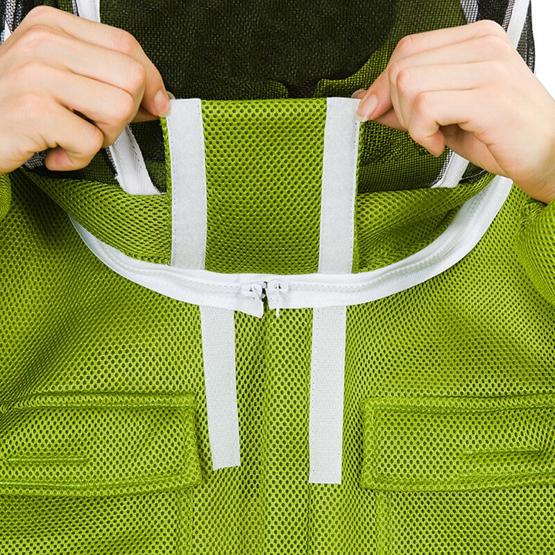 Traje de apicultura para alimento de abejas equipo ropa protectora colmena verde transpirable Anti abeja