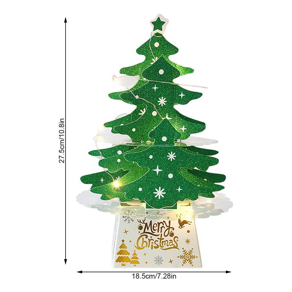 Tabletop Christmas Tree Light Artificial Xmas Decortaion Lighting Batter Operated Glow Dining Table Home Ornament Set
