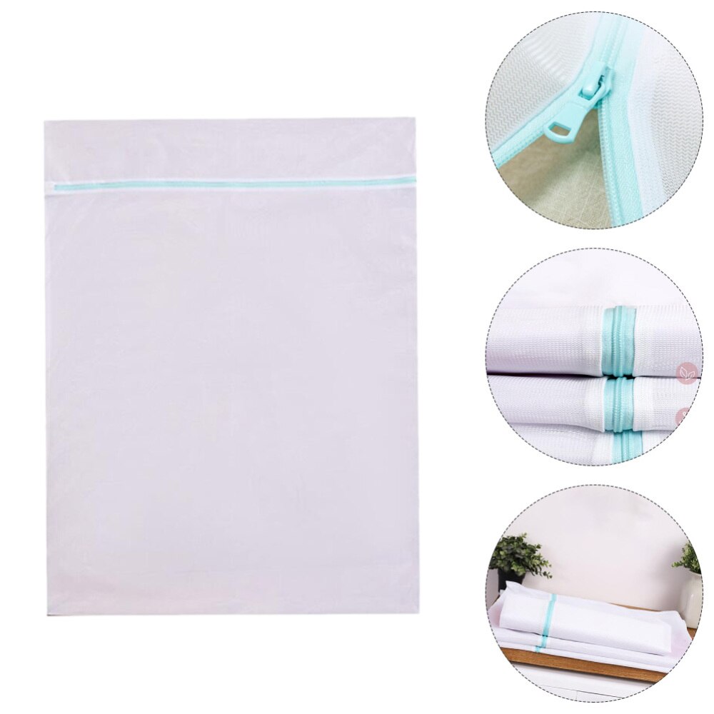 1 Pc Curtain Bag Laundry Bag White Economical Mesh Net Washing Machine Bag Travel Organizer Clothes Organizer Storage Bag for Ho