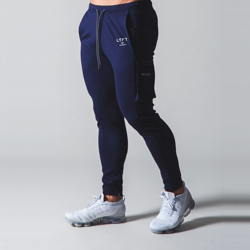 Herre lomme joggingbukser mænd fitness fitness fitness bukser man bomuld jogging sportsbukser plus size træningstøj
