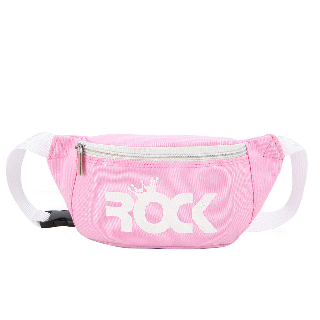 Waist Bags For Women Letter Chest Bag Men Couple Fanny Pack Canvas Waist Pack Ladies Lightweight Crossbody Bags Banana: Pink