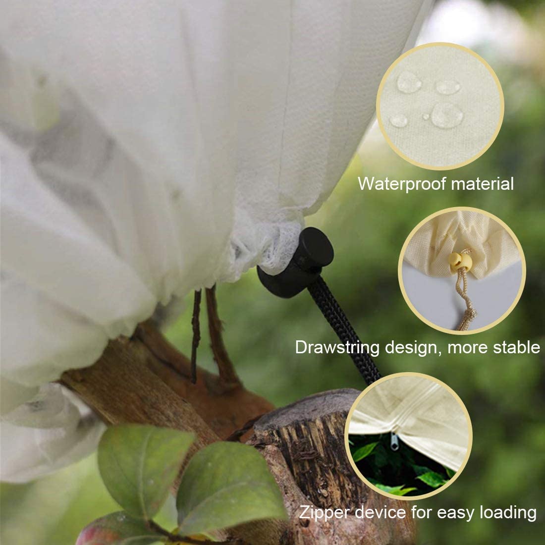 Mascarilla de protección anticongelante para plantas, manta cálida de invierno, para invernadero, para exteriores, 2 unidades