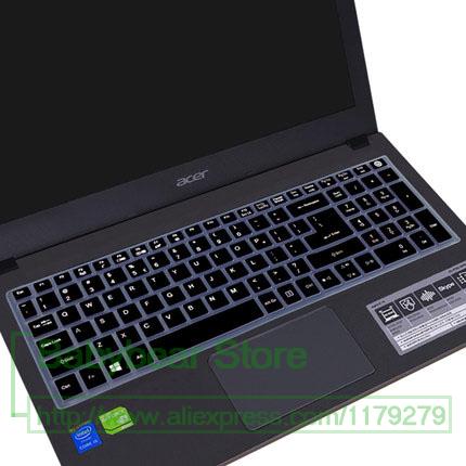 15 inch Keyboard Protector Silicone Cover for Acer Aspire E 15 15.6" E5-576G E5-576 E5 576G E5-575g 575G: black