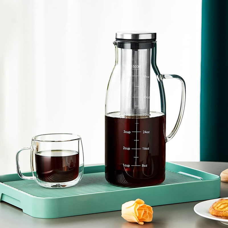 Cold Brew Coffee Maker, Iced Coffee Maker with Airtight Lid and Removable Filter, Iced Tea Maker,Glass Pitcher