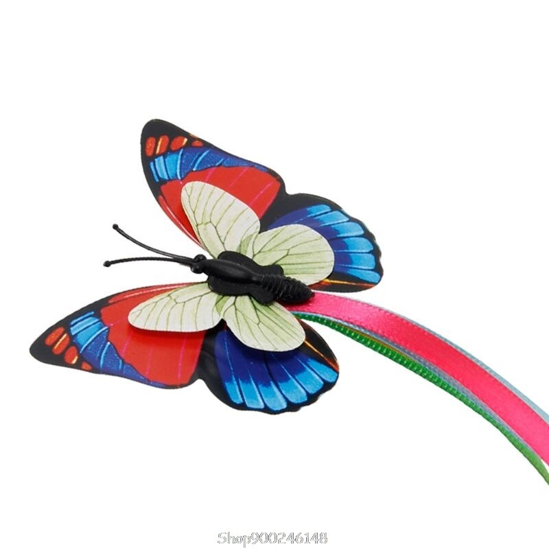 3Pcs Funny Cat Toy Butterfly Kitten Electric Flutter Rotating Butterfly Refills Cat Teaser Toy Replacement S18 20