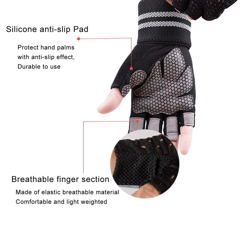 Guanti da sollevamento pesi professionali palestra cinturino da polso cinturino con manubri bilanciere allenamento muscolare bodybuilding sport guanti da fitness