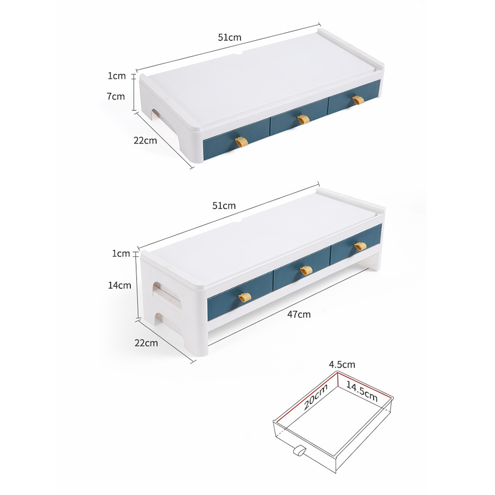 Multi-function Laptop Monitor Stand Keyboard Lockers Pencil-Case Stationery Books Various Bookshelves Storage Office Supplies