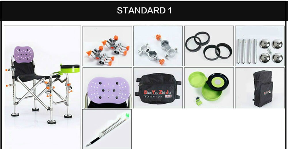 Multifunctional Folding Fishing Chair Universal Double Turret Fish Bracket Accessories Fish Lure Rack Seat Gear For Most Chairs