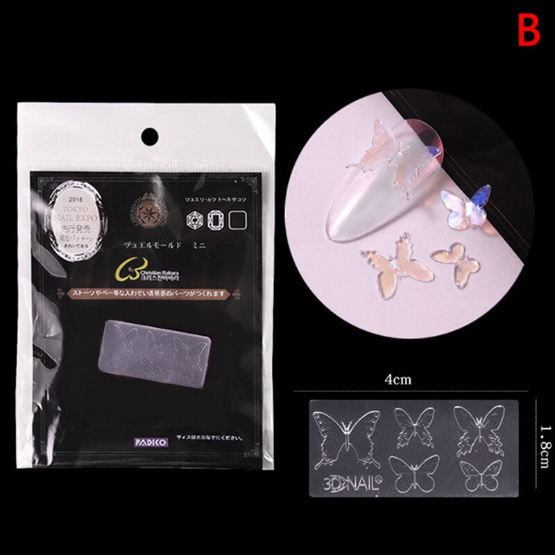 1pcs Silicone Nail Carving Mold 3D Mould Stamping Plate Nails Stencils DIY UV Gel Japanese Style Manicure Tools: B