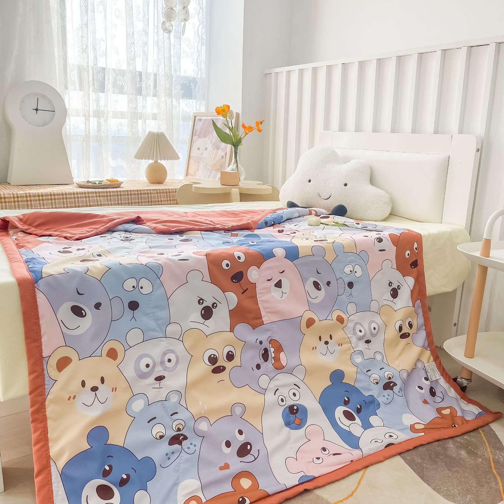 Lente en zomer gewassen katoenen quilt airconditioner quilt cartoon kinderen kleuterschool quilt studentenflat dunne quilt: 5