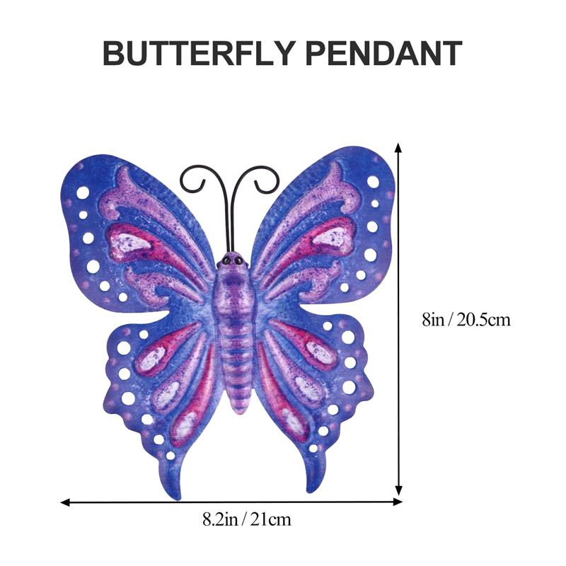 Hage dekorasjon utendørs hage tilbehør jardineria jern kunst sommerfugl anheng delikat vegghengende håndverk veggdekorasjon