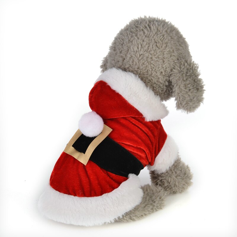 Vinter liten hund julkläder tomte husdjur hundkläder liten hund julkläder hund huva jacka valp katt kostym xxs-l