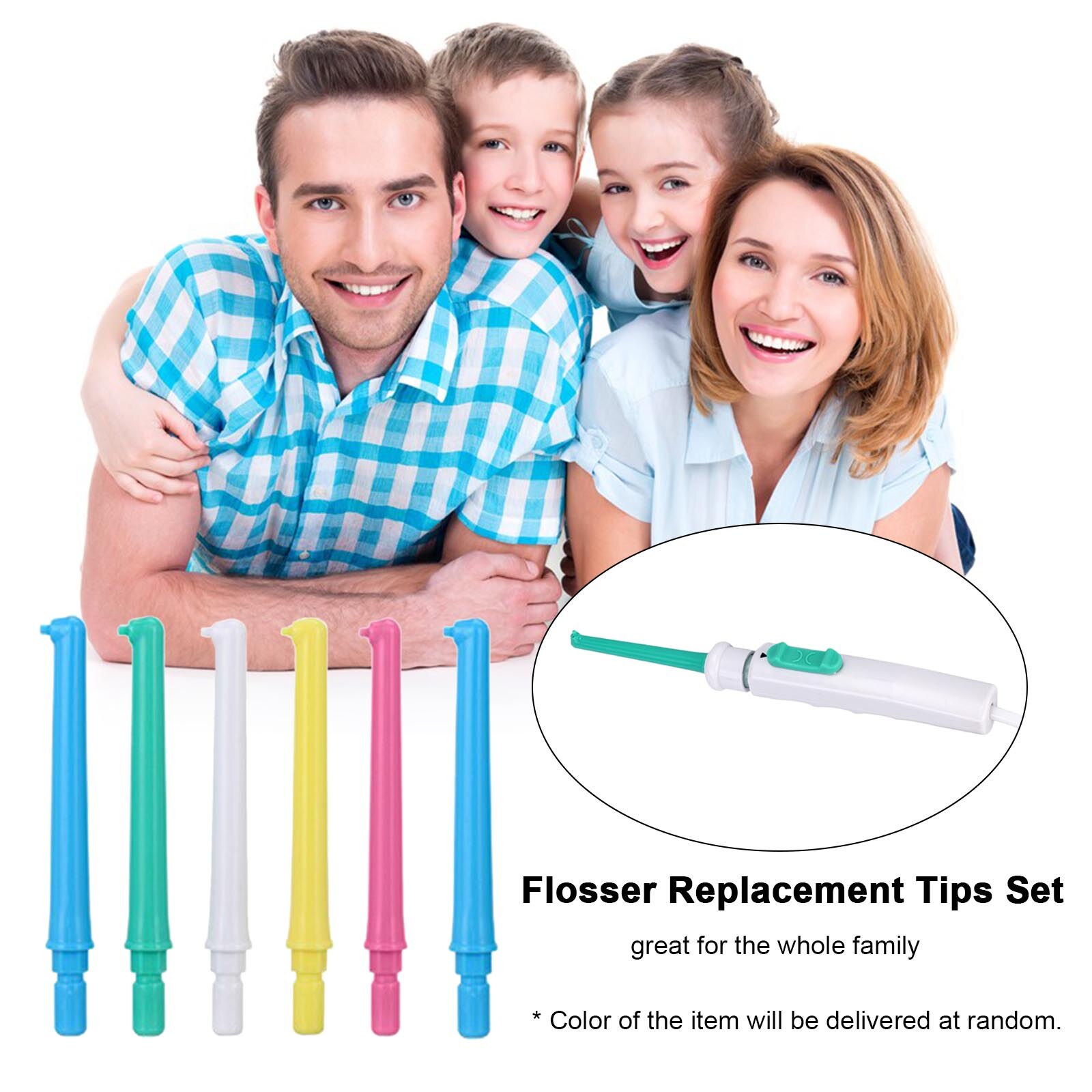 6pcs Replacement Heads for Oral Irrigator Water Flosser Nozzle Tips Flosser Replacement Tips for Water Flosser Refill Heads