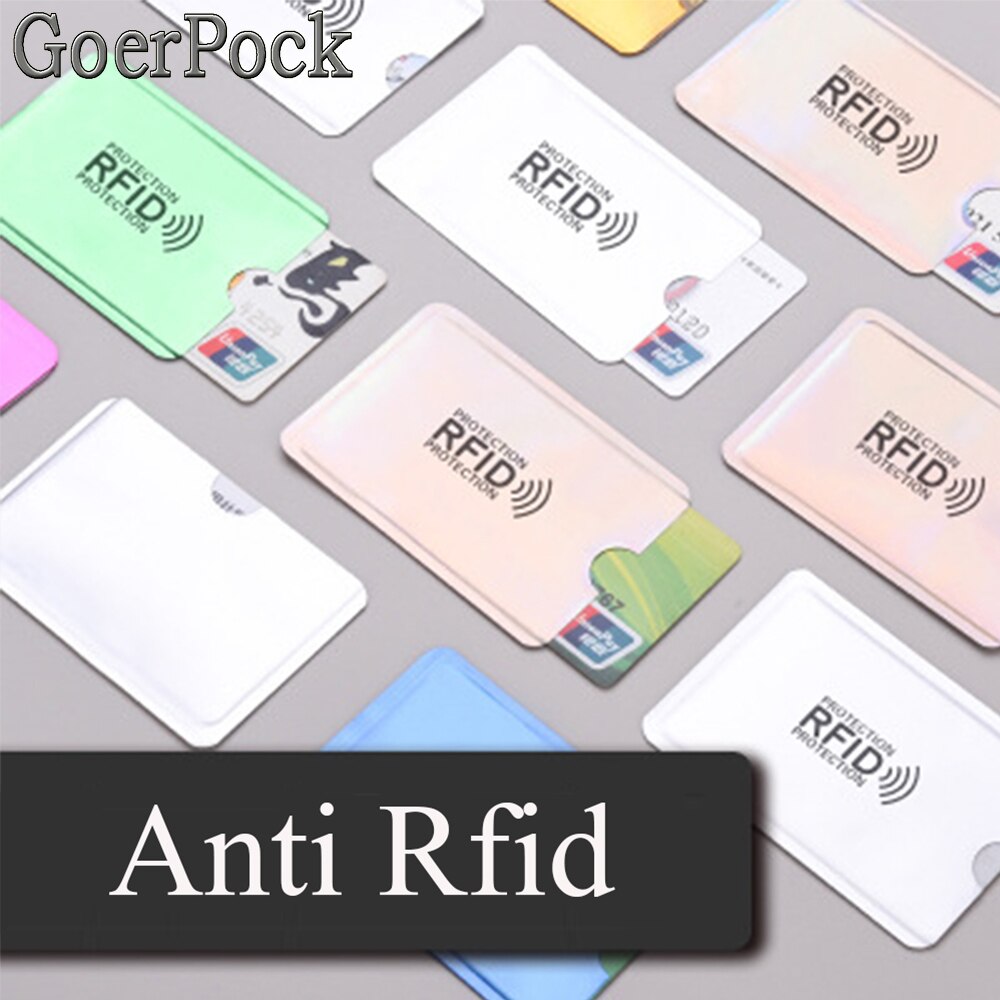 5pc Anti Rfid Wallet Blocking Reader Lock Card Holder Id Bank Card Case Protection Aluminium Metal Smart Anti-theft Credit Cards