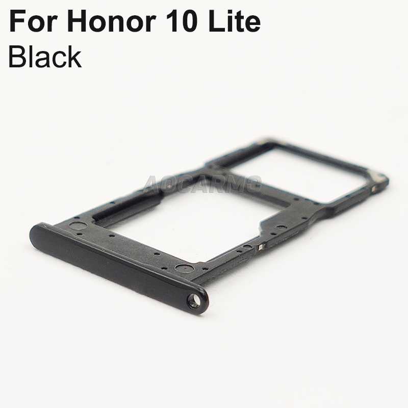 Aocarmo SD MicroSD Holder Nano Sim Card Tray Slot For Huawei p smart ) / Honor 10 lite POT-LX3 POT-LX1 POT-LX2J