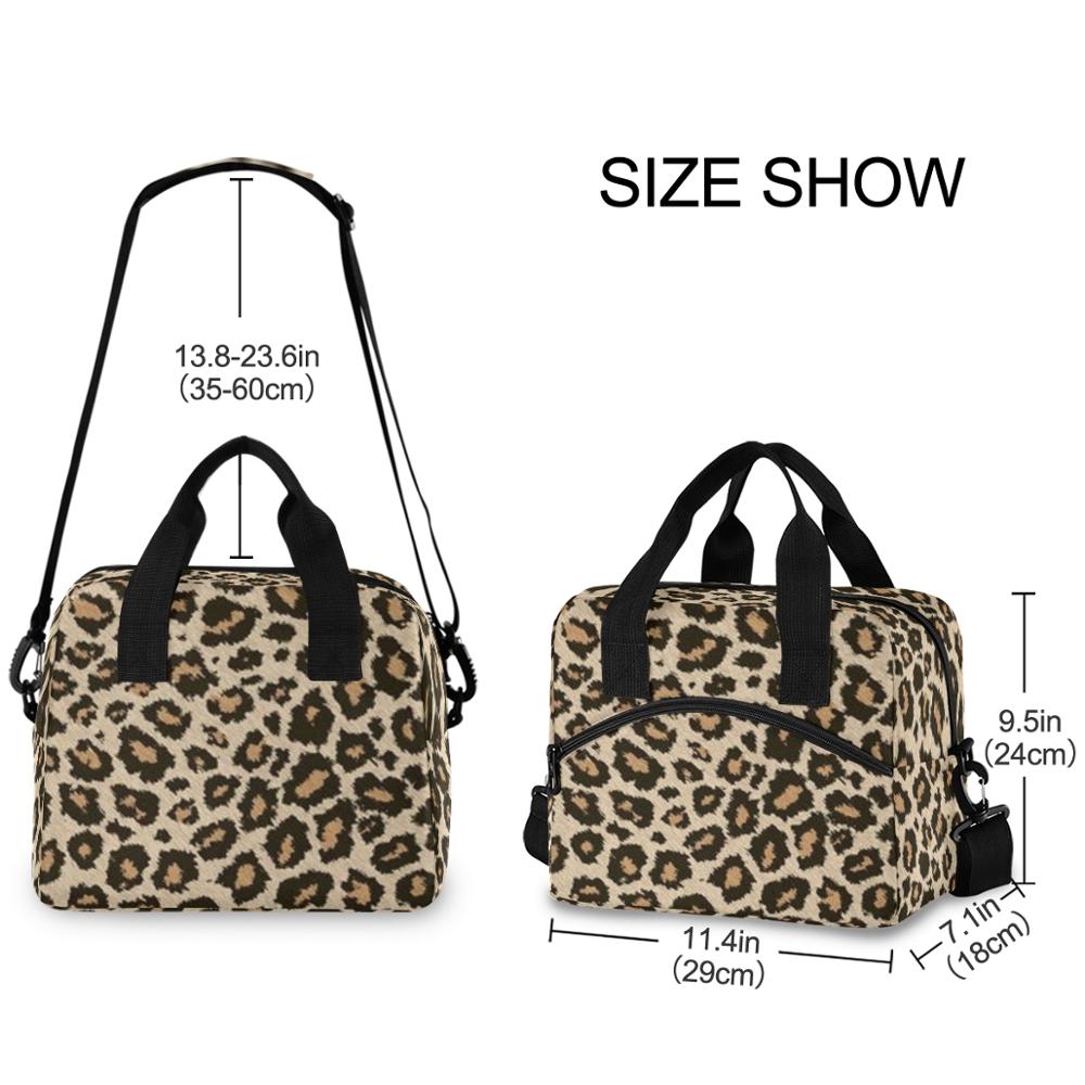 ALAZA Männer Frauen Neue Isolierung Thermische Mittagessen Tasche Frische Halten Große Leopard Gedruckt Tote Box Portable Schulter Kühler Taschen