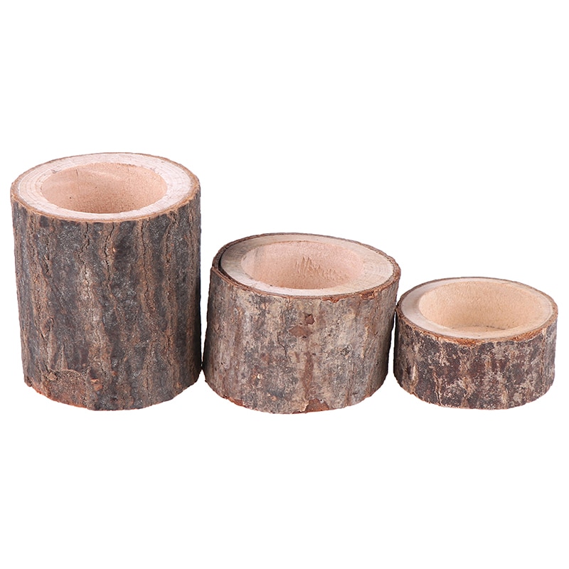 Maceta de madera creativa de 1 pieza para jardinera suculenta, soporte de vela, maceta de interior, adorno decorativo