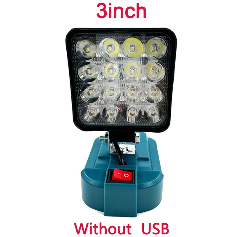 Luz LED de trabajo inalámbrica para Makita, batería de iones de litio de 18V, herramienta de emergencia portátil, linterna de Camping, focos con interruptor: Castaño