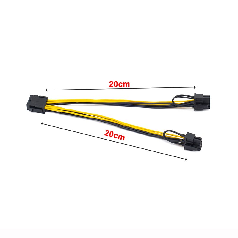 1-10 pcs RGEEK 12V EPS CPU 8 Pin to Dual 8(6 2) Pin PCIE Pci-e PCI Express Adapter Power Supply Splitter Cable 20cm for Mining