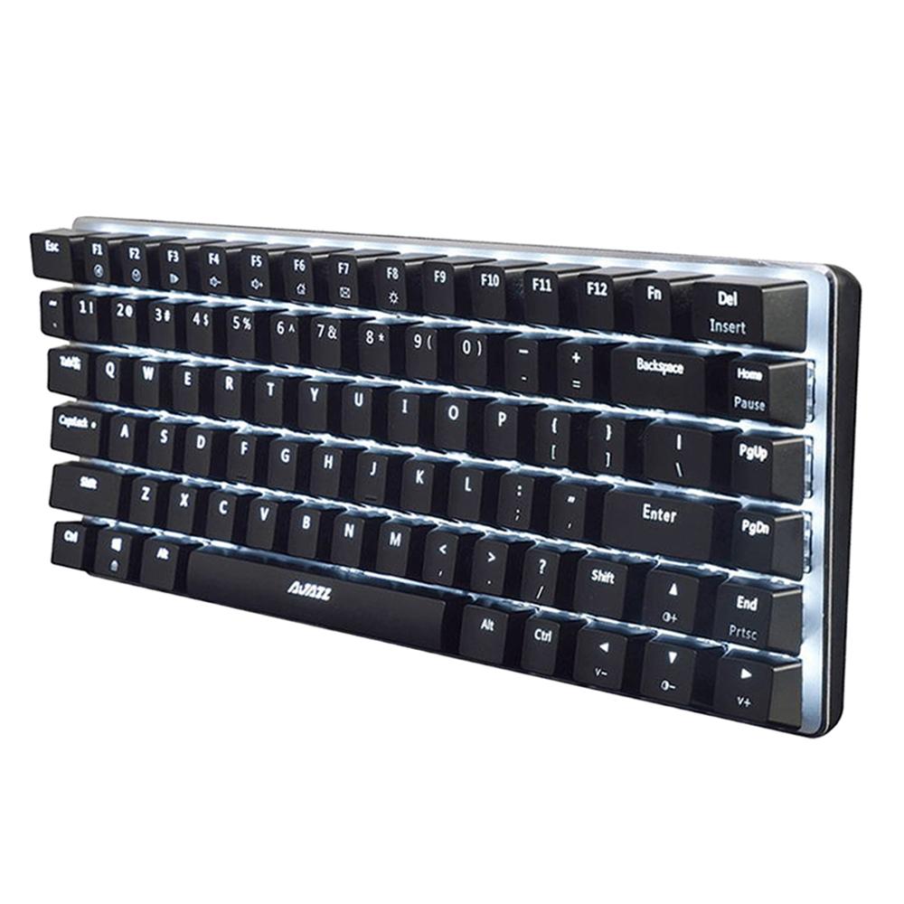 Ajazz AK33 clavier mécanique filaire clavier de jeu USB 82 touches bleu/noir commutateur rvb/1 couleur clavier rétro-éclairé pour PC Gamer: Black2 White Light / Bleu commutateur
