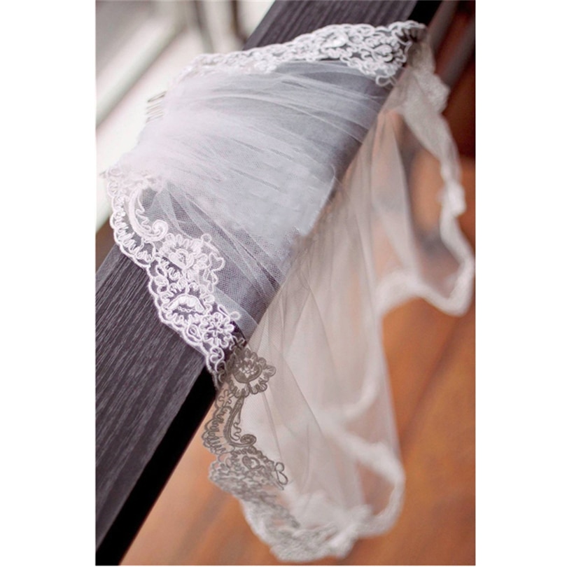 ISHSY Wedding Flower Girls First communion Veils Children Kids Applique Edge Tulle Veil Voile Fille Mariage velo de Novia