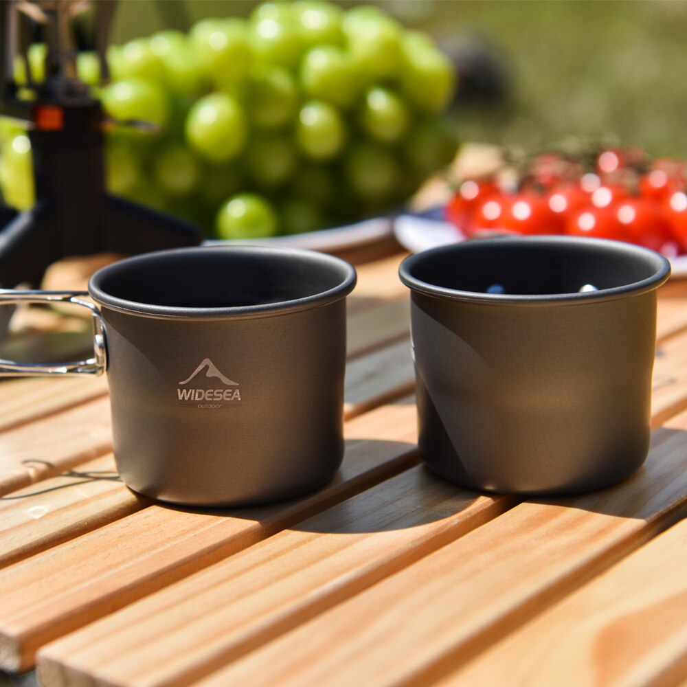 Widesea-taza para acampar al aire libre, taza de café, té, aluminio, vajilla de Turismo, suministros de cocina para Picnic, equipo turístico para senderismo