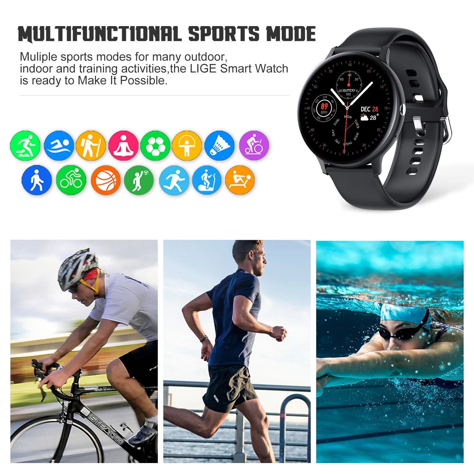 Bluetooth Answer Call Smart Watch Men Full Touch Dial Call Fitness Tracker IP68 Waterproof 5G ROM Smartwatch for xiaomi