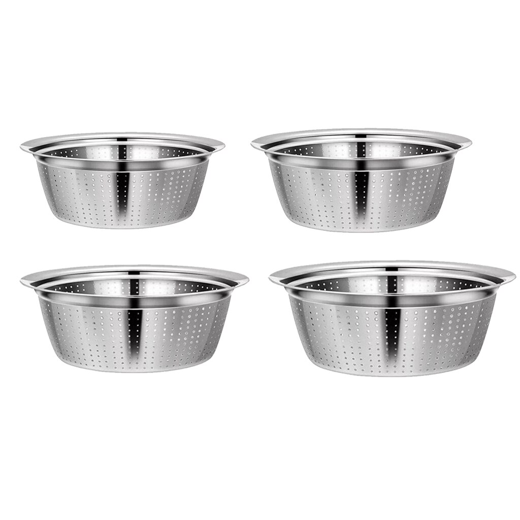 Kitchen Drip Rack Sink Drainer Stainless Steel Washing Bowl Strainers Strainer - Silver, 32cm