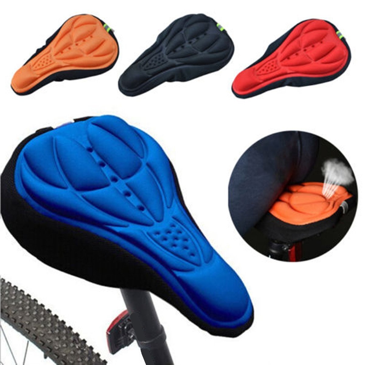 3D Fietszadel Seat Soft Bike Seat Cover Comfortabele Foam Zitkussen Fietsen Zadel Voor Fiets Accessoires