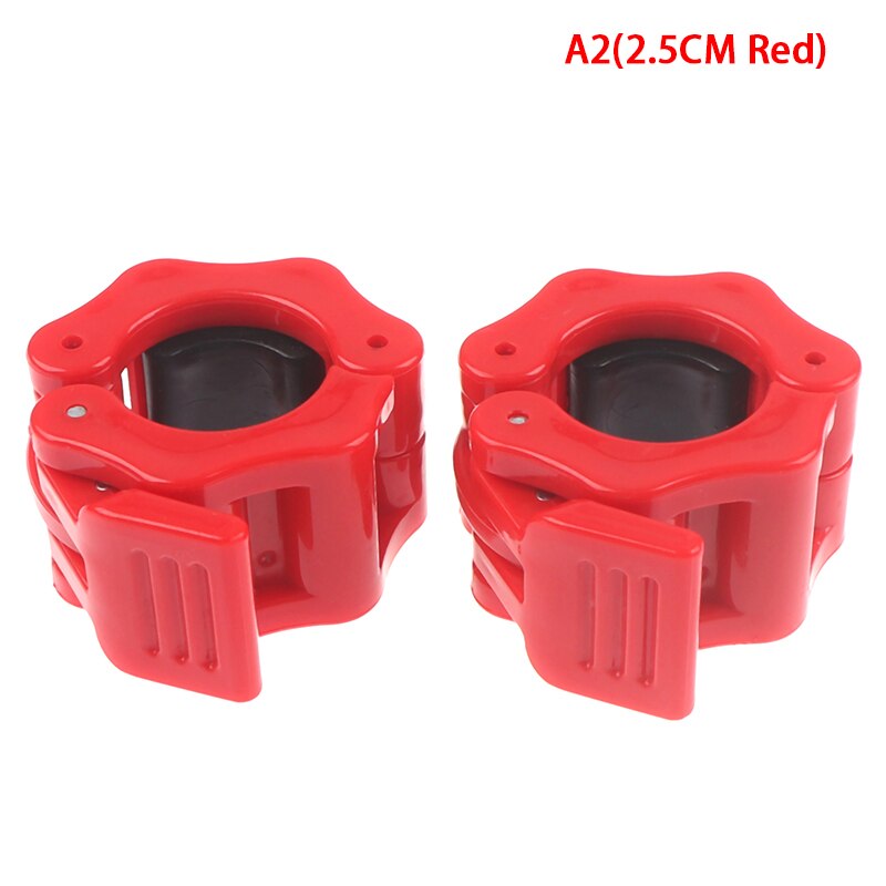 2 st styrkelyftstång gym hantel fitness bodybuilding 3 storlekar spinlock kragar skivstång krage lås hantel clips klämma: A2(2.5cm röda)