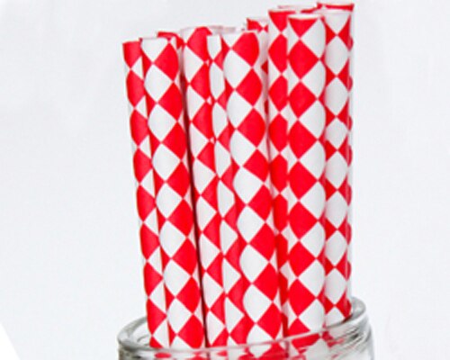 25pcs Black Red Paper Straws Straws For Birthday Wedding Decorative Party Event Drinking Straws Supplies