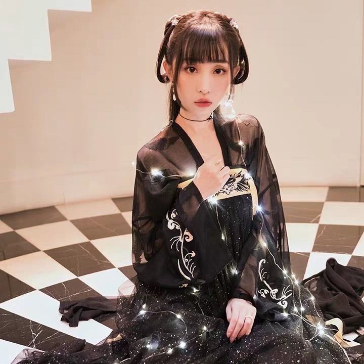 Vestido hanfu para niña, estilo chino, bordado, traje tradicional para mujer, traje de danza folclórica, juego de rol vintage de la dinastía tang