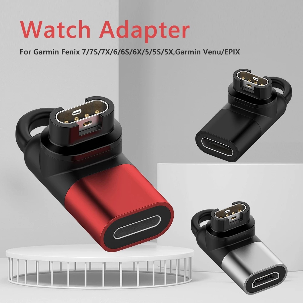 Type C Lader Adapter voor Garmin Fenix 8 7 6 5 8X 7X 6X Tactix Oplaadadapter Micro/IOS USB voor Garmin Horloge Oplader Adapter