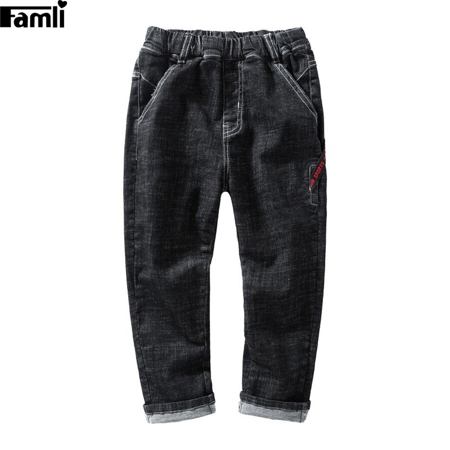 Tenåring gutter jeans høst vår barn klær bomull fritidsbarn jean bukser tenåring gutt dongeribukser 4-14 år