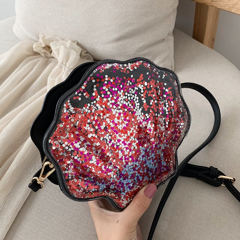 Di modo Borsette Disegno di Figura Che Scorre Paillettes di Brevetto Delle Signore di Cuoio del Sacchetto di Spalla del Tote di Crossbody del Sacchetto di Borsa Delle Donne Della Borsa del Sacchetto di Frizione