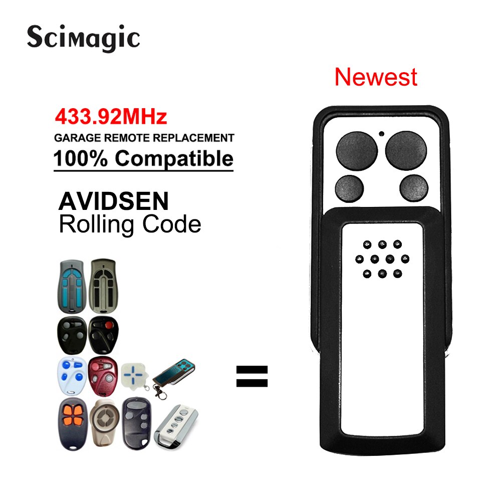 Remote Control Garage Door Opener AVIDSEN 114253 104250 104700 AVIDSEN Rolling Code 433MHz 433.92mhz Gate Controller Newest