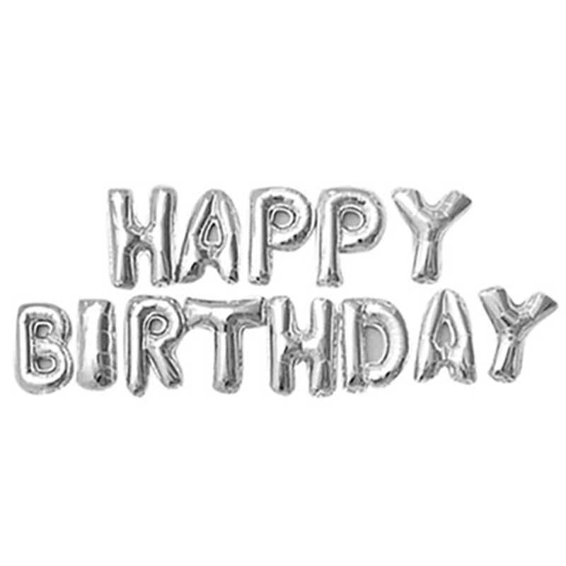 Happy Birthday Letter Baloons Decor Air Balls Globos Birthday Baby Shower Boy Girl Party Decorations Supplies Kids Toy: B silver