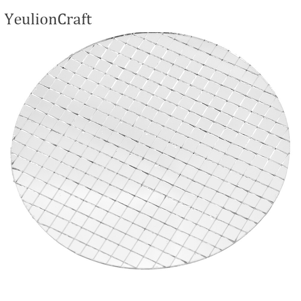 Chzimade – carreaux de mosaïque miroir en verre rond auto-adhésif, pour mur de bricolage, artisanat fait à la main, décoration de la maison: 10x10cmx5mm
