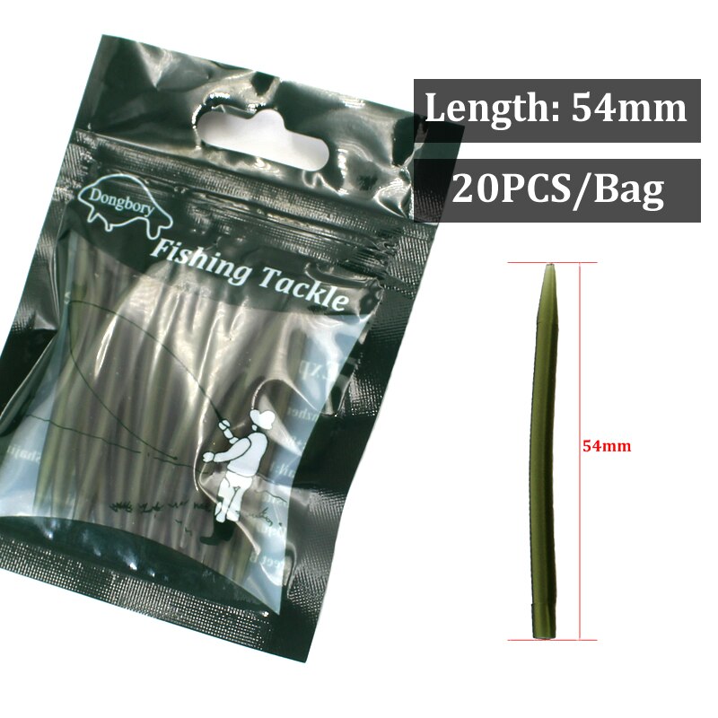 20 stk karper fiskeri tilbehør helikopter rig anti tangle ærme slange krog loop drejelige stik ærmer til karper rigge slange: 20 stk -54mm