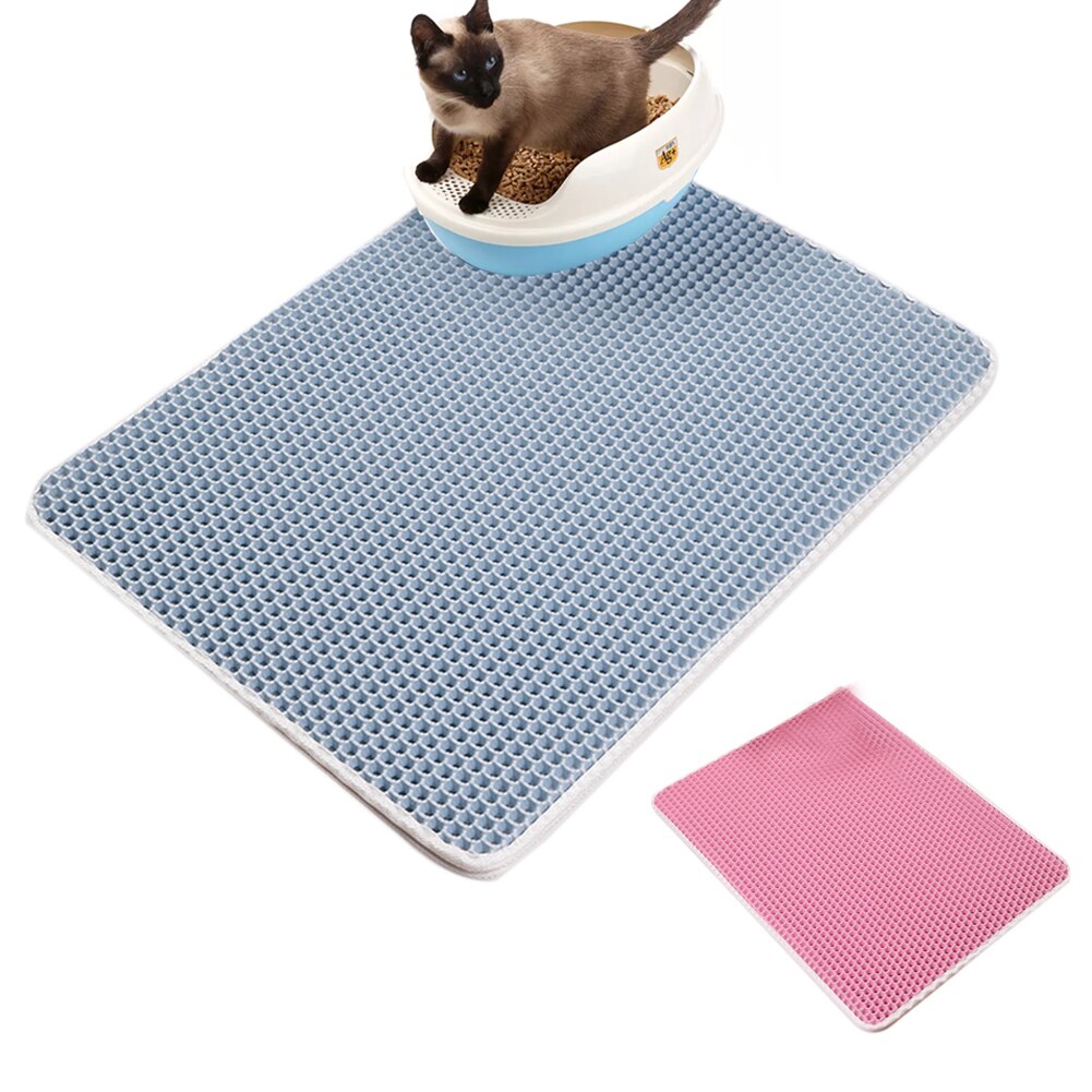 Waterproof Cat Litter Mat Foldable EVA Double Layer Cat Catcher Catch Blanket Trapper Pad Non-Slip Surface Cat Sifting Pad Mats