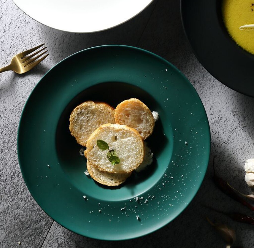 9-- calowe matowe, szkliwione talerze słomkowe, ceramiczny talerz, danie na makaron, danie w stylu zachodnim, talerz na zupę, artykuły restauracyjne robić kuchni